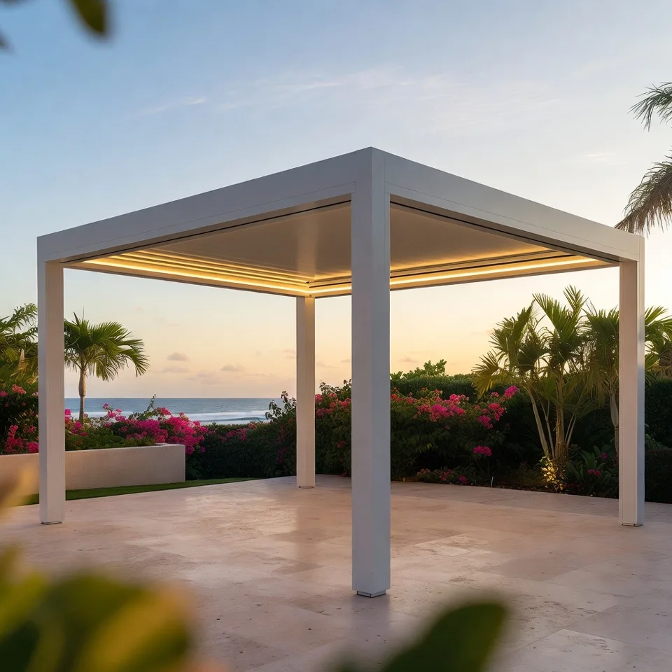 Pergolas aluminium Pergola aluminium bioclimatique Guadeloupe protection solaire tropicale GT MAT
