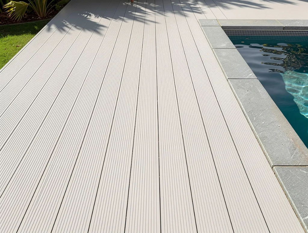 Terrasse aluminium autour de piscine en Martinique